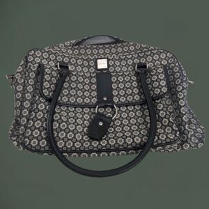 DISCONTINUED NINE WEST CARRY-ON WEEKEND TRAVEL TOTE BAG PURPLE/GREY GEOMETRIC